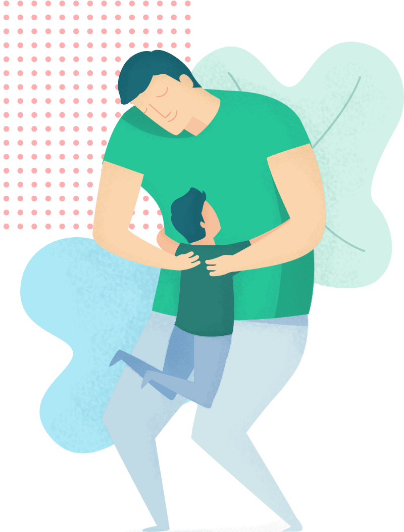 Hug abraço entre pai e filho